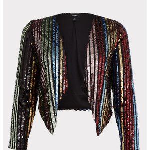*NWT Torrid Multi Color Rainbow Sequin Statement Blazer